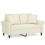 Sofá de 2 plazas con cojines terciopelo color crema 120 cm de , Sofás - Ref: Foro24-3200943, Precio: 241,67 €, Descuento: %