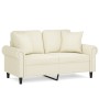 Sofá de 2 plazas con cojines terciopelo color crema 120 cm de , Sofás - Ref: Foro24-3200943, Precio: 245,67 €, Descuento: %