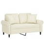 Sofá de 2 plazas con cojines terciopelo color crema 120 cm de , Sofás - Ref: Foro24-3200943, Precio: 245,67 €, Descuento: %