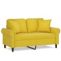 Sofá de 2 plazas con cojines terciopelo amarillo 120 cm de , Sofás - Ref: Foro24-3200941, Precio: 230,53 €, Descuento: %