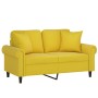 Sofá de 2 plazas con cojines terciopelo amarillo 120 cm de , Sofás - Ref: Foro24-3200941, Precio: 230,53 €, Descuento: %