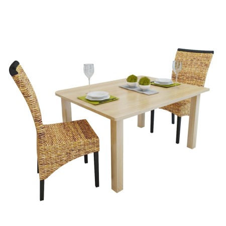 Sillas de comedor 2 unidades madera maciza de mango y abacá en Sillas de comedor | Comprar online en Foru.es