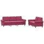 Juego de sofás con cojines 2 piezas terciopelo rojo tinto de , Sofás - Ref: Foro24-3202254, Precio: 553,67 €, Descuento: %