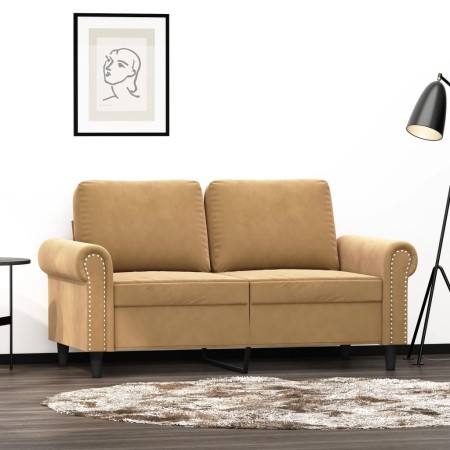 Sofá de 2 plazas terciopelo marrón 120 cm de , Sofás - Ref: Foro24-359526, Precio: 228,52 €, Descuento: %