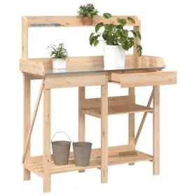 Banco para macetas con estantes de madera maciza de abeto de , Soportes para macetas - Ref: Foro24-368431, Precio: 96,36 €, D...