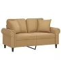 Sofá de 2 plazas con cojines terciopelo marrón 120 cm de , Sofás - Ref: Foro24-3200942, Precio: 236,08 €, Descuento: %
