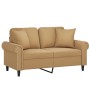 Sofá de 2 plazas con cojines terciopelo marrón 120 cm de , Sofás - Ref: Foro24-3200942, Precio: 239,97 €, Descuento: %