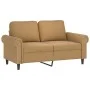 Sofá de 2 plazas con cojines terciopelo marrón 120 cm de , Sofás - Ref: Foro24-3200942, Precio: 236,08 €, Descuento: %