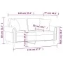 2-seater sofa with red velvet cushions 140 cm by , Sofas - Ref: Foro24-3200949, Price: 286,36 €, Discount: %