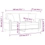 Sofá de 2 plazas con cojines terciopelo rojo tinto 140 cm de , Sofás - Ref: Foro24-3200949, Precio: 291,56 €, Descuento: %