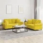 Juego de sofás con cojines 2 piezas terciopelo amarillo de , Sofás - Ref: Foro24-3202236, Precio: 460,82 €, Descuento: %