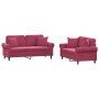 Juego de sofás con cojines 2 piezas terciopelo rojo tinto de , Sofás - Ref: Foro24-3202234, Precio: 568,37 €, Descuento: %