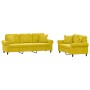 Juego de sofás con cojines 2 piezas terciopelo amarillo de , Sofás - Ref: Foro24-3202276, Precio: 524,85 €, Descuento: %