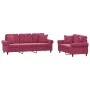 Juego de sofás con cojines 2 piezas terciopelo rojo tinto de , Sofás - Ref: Foro24-3202274, Precio: 579,31 €, Descuento: %