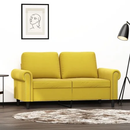 Sofá de 2 plazas terciopelo amarillo 120 cm de , Sofás - Ref: Foro24-359525, Precio: 212,17 €, Descuento: %