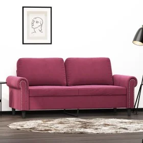 Sofá de 2 plazas de terciopelo rojo tinto 140 cm de , Sofás - Ref: Foro24-359533, Precio: 271,16 €, Descuento: %