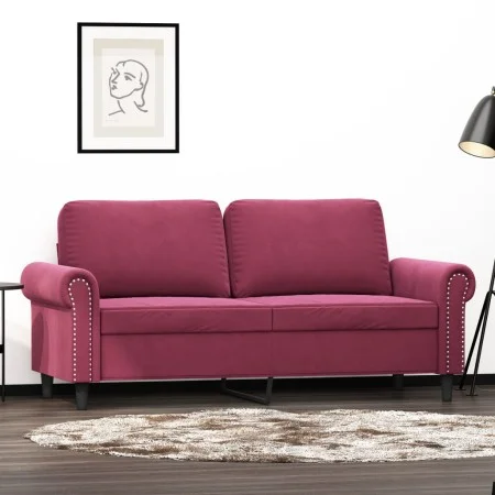 Sofá de 2 plazas de terciopelo rojo tinto 140 cm de , Sofás - Ref: Foro24-359533, Precio: 271,16 €, Descuento: %