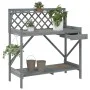 Banco para macetas con enrejado madera maciza de abeto gris de , Soportes para macetas - Ref: Foro24-368430, Precio: 103,68 €...