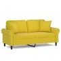 Sofá de 2 plazas con cojines terciopelo amarillo 140 cm de , Sofás - Ref: Foro24-3200951, Precio: 232,85 €, Descuento: %