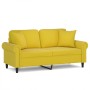 Sofá de 2 plazas con cojines terciopelo amarillo 140 cm de , Sofás - Ref: Foro24-3200951, Precio: 240,45 €, Descuento: %