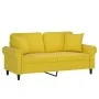 Sofá de 2 plazas con cojines terciopelo amarillo 140 cm de , Sofás - Ref: Foro24-3200951, Precio: 232,85 €, Descuento: %