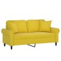 Sofá de 2 plazas con cojines terciopelo amarillo 140 cm de , Sofás - Ref: Foro24-3200951, Precio: 240,45 €, Descuento: %