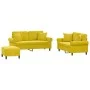 Juego de sofás con cojines 3 piezas terciopelo amarillo de , Sofás - Ref: Foro24-3202246, Precio: 503,66 €, Descuento: %