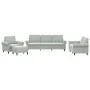 Juego de sofás con cojines 4 piezas terciopelo gris claro de , Sofás - Ref: Foro24-3202180, Precio: 815,73 €, Descuento: %