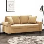 Sofá de 2 plazas con cojines terciopelo marrón 140 cm de , Sofás - Ref: Foro24-3200952, Precio: 250,01 €, Descuento: %