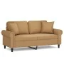 Sofá de 2 plazas con cojines terciopelo marrón 140 cm de , Sofás - Ref: Foro24-3200952, Precio: 250,01 €, Descuento: %