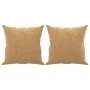 Sofá de 2 plazas con cojines terciopelo marrón 140 cm de , Sofás - Ref: Foro24-3200952, Precio: 250,01 €, Descuento: %