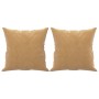 Sofá de 2 plazas con cojines terciopelo marrón 140 cm de , Sofás - Ref: Foro24-3200952, Precio: 254,12 €, Descuento: %