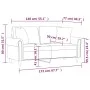 Sofá de 2 plazas con cojines terciopelo marrón 140 cm de , Sofás - Ref: Foro24-3200952, Precio: 250,01 €, Descuento: %