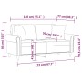 Sofá de 2 plazas con cojines terciopelo marrón 140 cm de , Sofás - Ref: Foro24-3200952, Precio: 254,12 €, Descuento: %