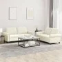 Juego de sofás con cojines 2 piezas terciopelo crema de , Sofás - Ref: Foro24-3202218, Precio: 478,76 €, Descuento: %