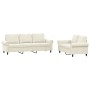 Juego de sofás con cojines 2 piezas terciopelo crema de , Sofás - Ref: Foro24-3202258, Precio: 547,88 €, Descuento: %