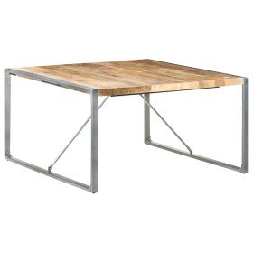 Mesa de comedor madera de mango rugosa 140x140x75 cm en Mesas de comedor | Comprar online en Foru.es