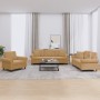 Juego de sofás con cojines 3 piezas terciopelo marrón de , Sofás - Ref: Foro24-3202197, Precio: 760,63 €, Descuento: %