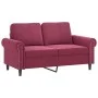 Sofá de 2 plazas de terciopelo rojo tinto 120 cm de , Sofás - Ref: Foro24-359523, Precio: 263,74 €, Descuento: %