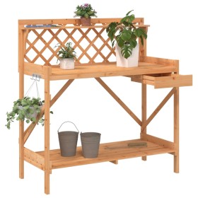 Banco para macetas con enrejado madera maciza de abeto marrón de , Soportes para macetas - Ref: Foro24-368429, Precio: 81,97 ...