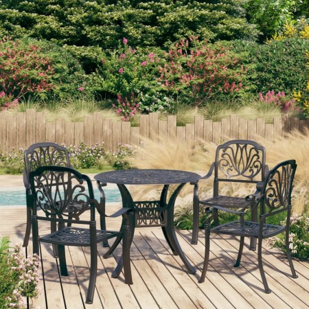Mesa y sillas de bistró 5 piezas aluminio fundido negro de , Conjuntos de jardín - Ref: Foro24-3070602, Precio: 1,00 €, Descu...