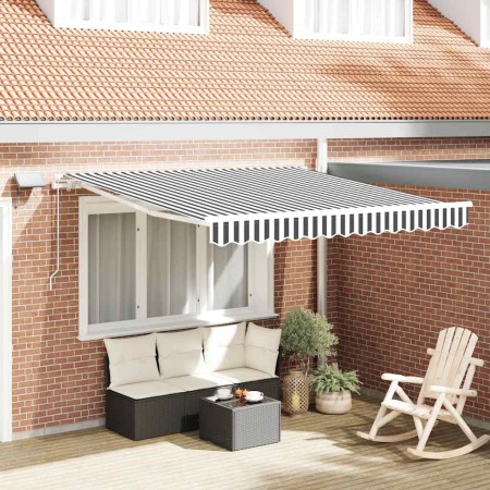Toldo retráctil manual con LED antracita y blanco 300x250 cm en Toldos | Comprar online en Foru.es