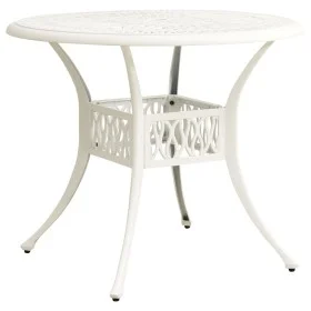 Mesa de jardín aluminio fundido blanco 90x90x74 cm de , Mesas de jardín - Ref: Foro24-315587, Precio: 221,36 €, Descuento: %