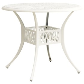 Mesa de jardín aluminio fundido blanco 90x90x74 cm de , Mesas de jardín - Ref: Foro24-315587, Precio: 235,59 €, Descuento: %