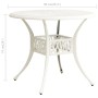 Mesa de jardín aluminio fundido blanco 90x90x74 cm de , Mesas de jardín - Ref: Foro24-315587, Precio: 235,59 €, Descuento: %