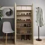 Mueble zapatero madera contrachapada color roble 80x35,5x180 cm de vidaXL, Zapateros y organizadores de calzado - Ref: Foro24...