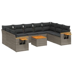 Set de sofás de jardín 10 pzas con cojines ratán sintético gris de , Conjuntos de jardín - Ref: Foro24-3227124, Precio: 590,4...