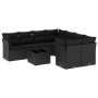 Set de sofás de jardín 8 piezas y cojines ratán sintético negro de , Conjuntos de jardín - Ref: Foro24-3249154, Precio: 598,7...
