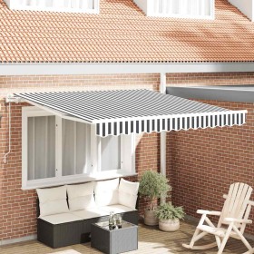 Toldo retráctil automático gris antracita y blanco 300x250 cm en Toldos | Comprar online en Foru.es