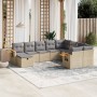 Juego de sofás jardín con cojines beige 10 pzas ratán sintético de , Conjuntos de jardín - Ref: Foro24-3227158, Precio: 582,0...